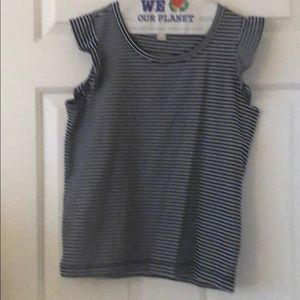 Jcrew factory navy and white striped flutter t